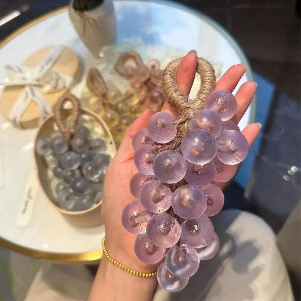 Grape Soap on a Rope with Box Christmas Gift, Handmade Grape Cluster Shape Soap Bar, Aromatic Bath Hand Wash Gift Home Decor