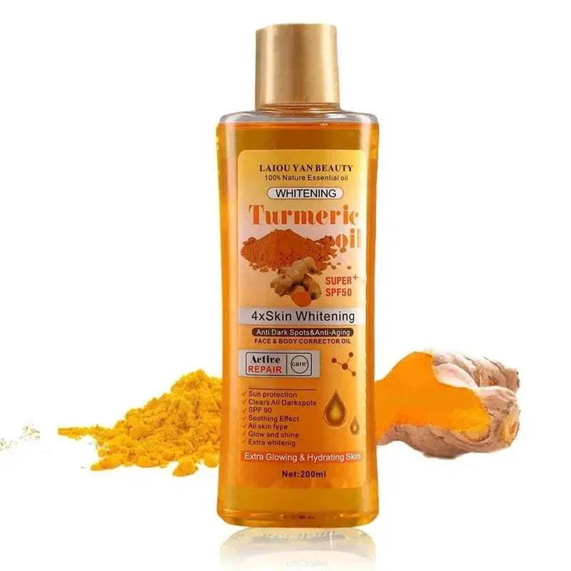 1/2PCS 200ml Turmeric Essential Oil Ginger Deep Hydration Moisturizer Nourishing Smoothing Face Serum Oil Moisturizer Skin Care - BlissFully