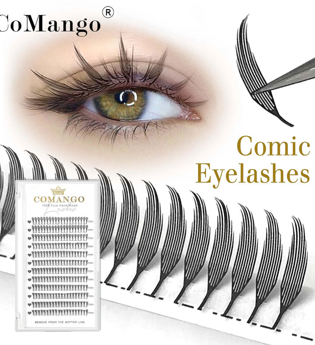 CoMango New Spire Lashes Tower Fans Premade Spikes Eyelash Extensions Single/Mix 8-15mm for Anime Eyelashes Makeup Free Shipping