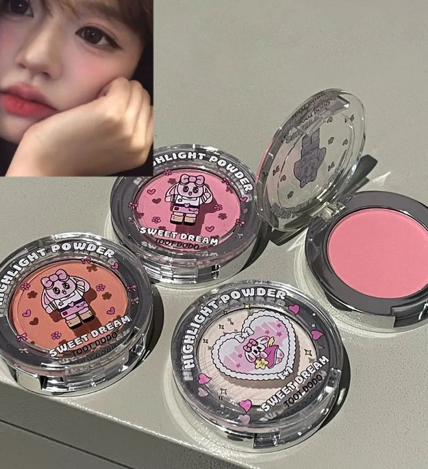 Sweet Dream Matte White Highlighter Powder Natural Korea Face Rouge Palette Contour Blush Brigthening Reparing Makeup Plate