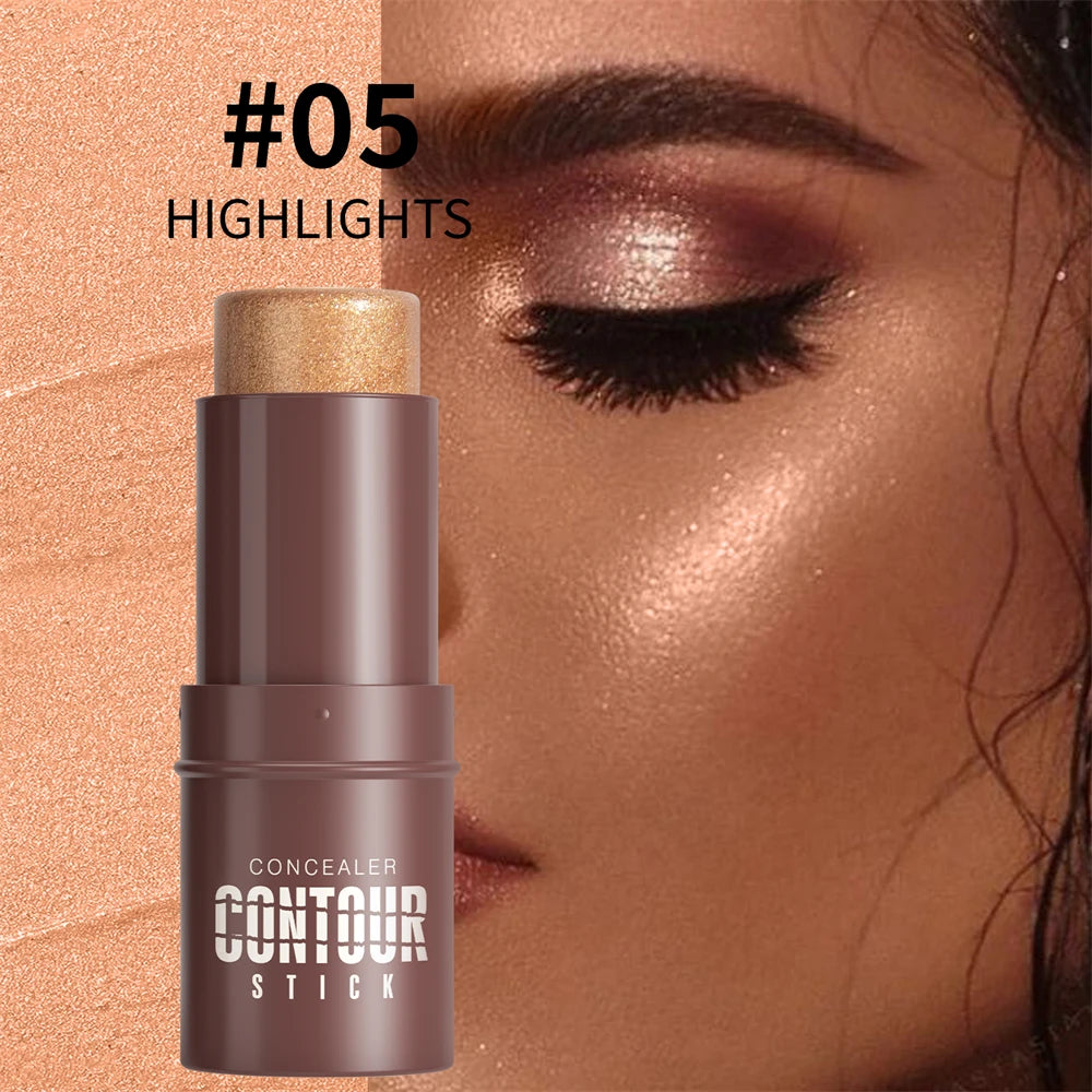 Shimmer Highlighting Bronzer Stick Face Brightening Concealer Pen Long Lasting Corrector Nose Shadow Face Contour Stick Cosmetic