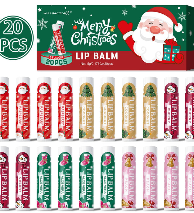 20 pieces/box Christmas lipstick Set Christmas Socks Filler Christmas Gift Long lasting Moisturizing Gloss Non greasy -5 flavors