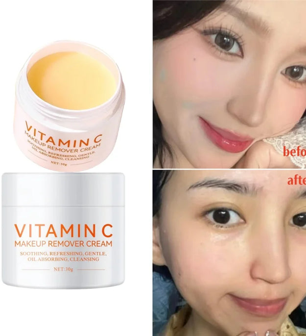 Gentle Vitamin C Facial Cleansing Balm Cream - Deep Cleansing & Makeup Remover, Brightening Face Wash For All Skin Types