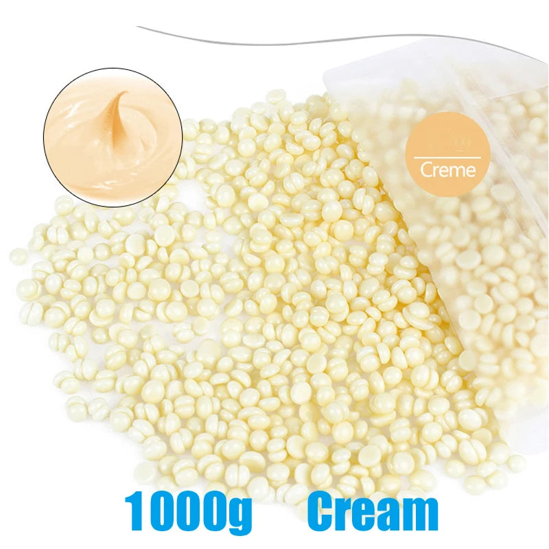 1000g Hot Film Painless Waxing Beads Depilatory Wax Beans Hard Wax Beans Heating Wax Machine Bikini Face Body Hair Removal