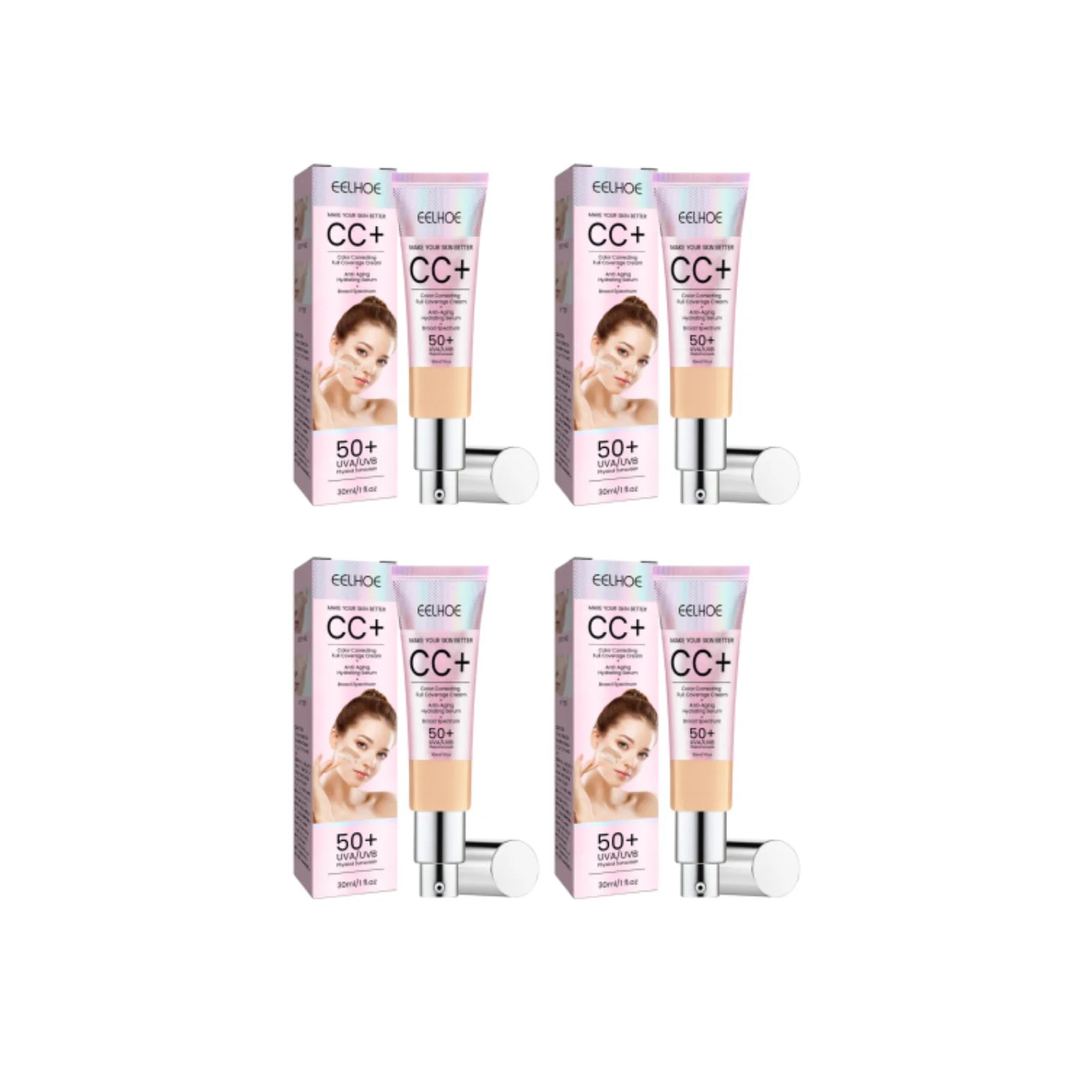 Natural Foundation Cc Cream Waterproof Brighten Moisturizing Foundation Concealer Oil-Control Sunscreen Spf 50 Makeup Cosmetics - BlissFully