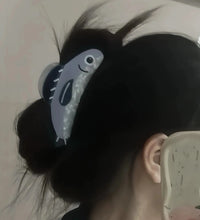 1Pcs Creative Ocean Sardine Hair Clip Cute Shark Texture Ponytail Holder Female Hair Ornament Clip - BlissFully