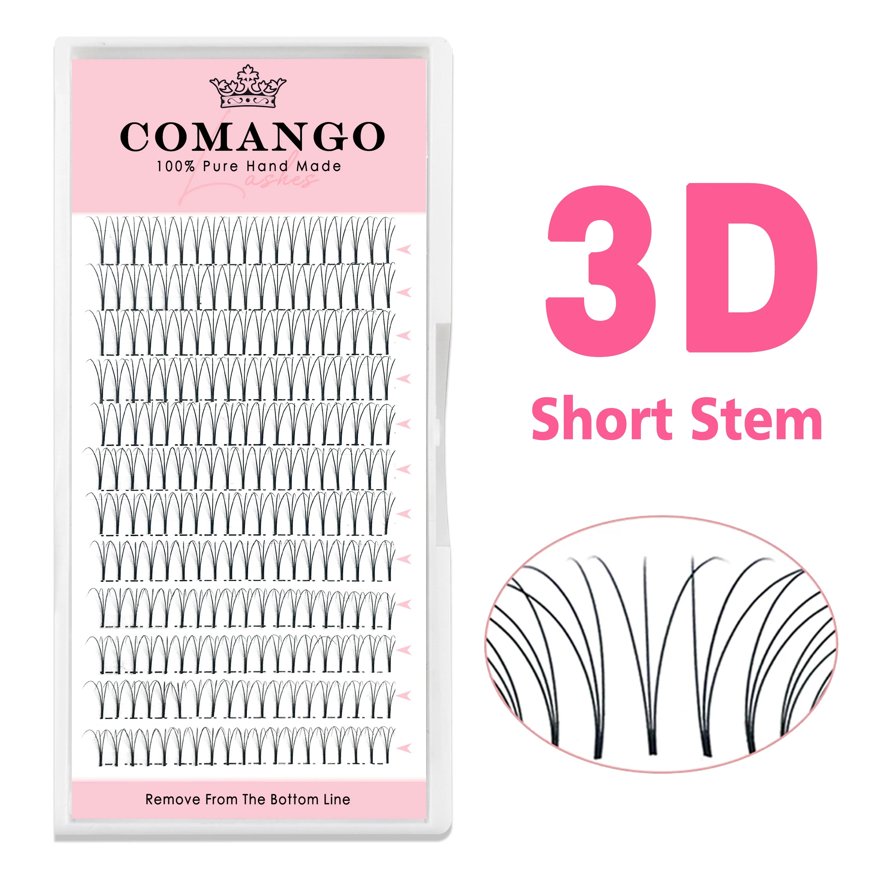 CoMango Premade Volume Fans Short Stem Russian Eyelash Extensions Wide Fans 3D 4D 5D 6D 8D 10D Faux Mink Lashes Wholesale