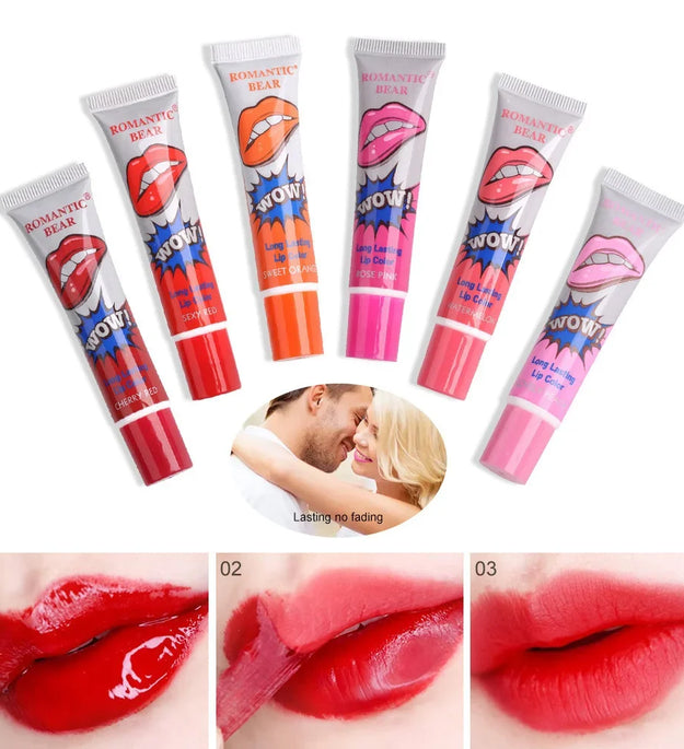 Magic 6 Colors Peel Liquid Lipstick Waterproof Lasting No Fading Lip Ink Tear Lip Gloss Tattoo Dyed Lip Glaze Lips Cosmetics