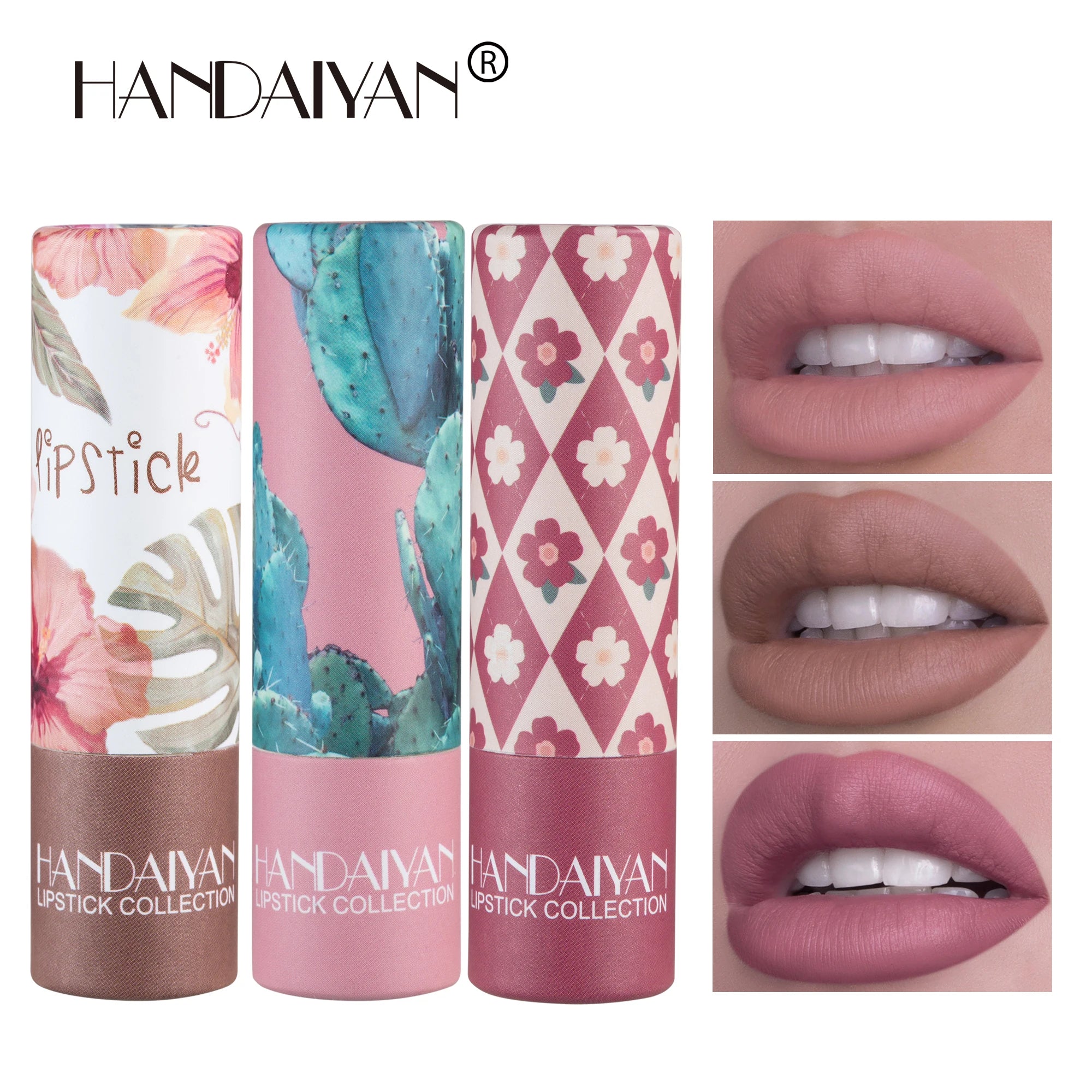 Handaiyan 8 Colors Matte Waterproof Velvet Nude Lipstick Sexy Red Brown Lip Matt Pigments Makeup Long Lasting Profissional