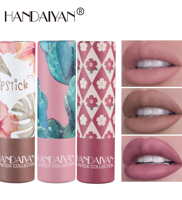 Handaiyan 8 Colors Matte Waterproof Velvet Nude Lipstick Sexy Red Brown Lip Matt Pigments Makeup Long Lasting Profissional