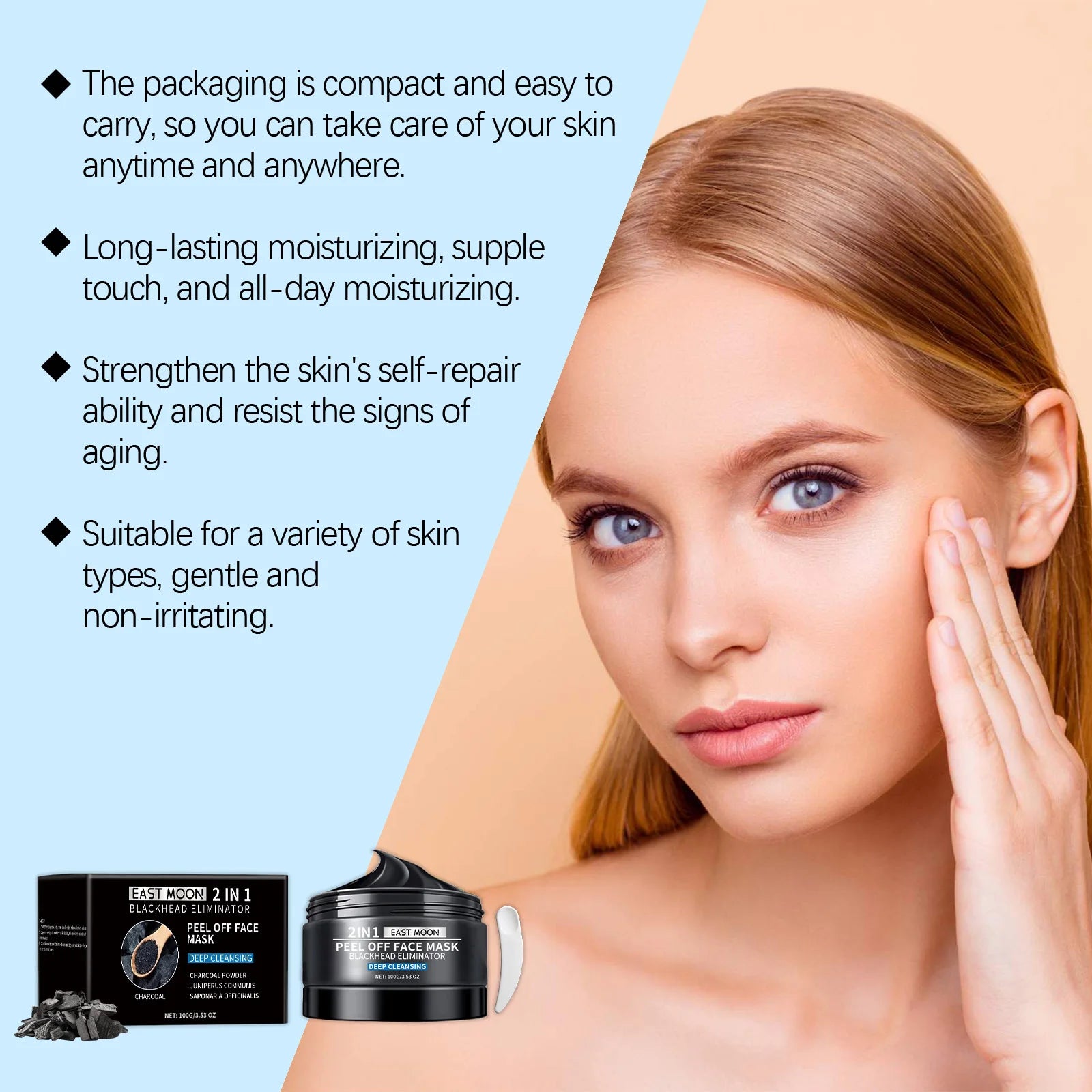 Bamboo Charcoal Blackhead Remover Mask Purifying Shrink Pore Deep Cleansing Oil Control Exfoliator Peel Mud Mask Skin Care