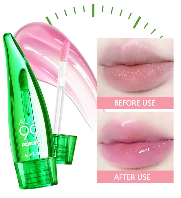 99% Aloe Vera Temperature - changing Lip Balm, Anti - dryness, Long - lasting Moisturizing, Transparent Liquid Lip Care Product
