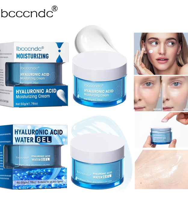 Hyaluronic Acid Hydrating Water Gel/Moisturizing Facial Cream Daily Face Moisturizer for Dry Skin Improve Dryness 50g