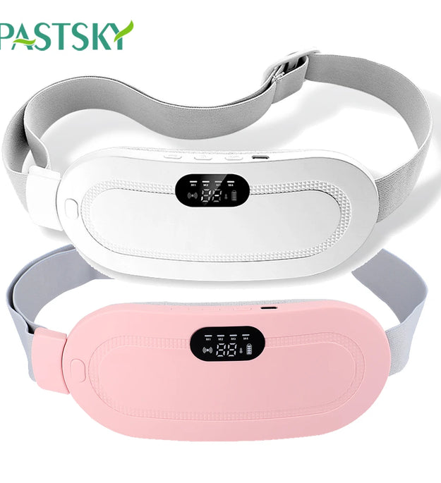 Electric Period Cramp Massager Vibrating Heating Belt for Menstrual Waist Stomach Abdominal Warm Palace Belt