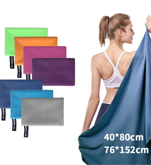 Ultra-Absorbent Microfiber Towel for Sports & Outdoor Activities - Quick-Drying, Compact - BlissFully