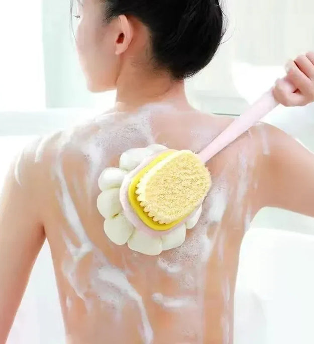 Loofah Back Scrubber Long Handle Shower Body Brush with Soft Mesh Sponge for Women Skin Exfoliating Bath, Massage