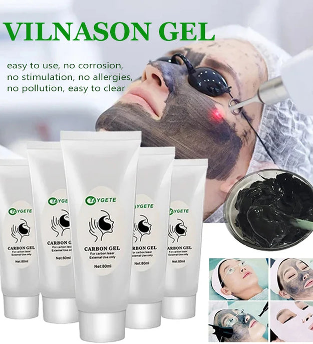 2/5Pcs Black Gel Mask For ND YAG Laser Skin Peeling Carbon Cream Whitening Facial Rejuvenation Moisturizing Peel Deep Cleaning