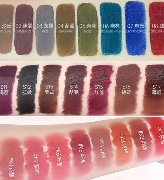 CARMELA Lipstick Matte Velvet Goth Smoky Grey Black Nude Lipclay High Colors Non-stick Cup Long-lasting Lips Tint Cosmetics