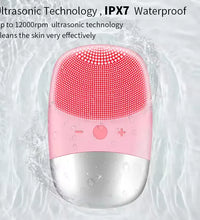 Square Electric Facial Cleansing Brush Silicone Rechargeable Introducer Beauty Device Ultrasonic Face Cleaning Massage Tool - BlissFully