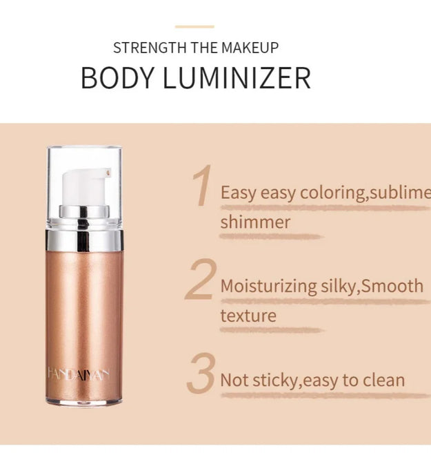 Liquid Highlighter Makeup Smooth Shine Shimmer Glitter Body Highlighter Liquid Cream Foundation Long Lasting Body Cosmetics