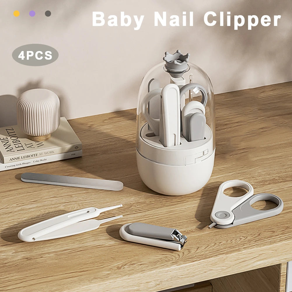 Children Manicure Kit Baby Nail Scissor Baby Nail Care Tool Set Kid Safe Portable Nail Clipper Trimmer File Tweezer with Box
