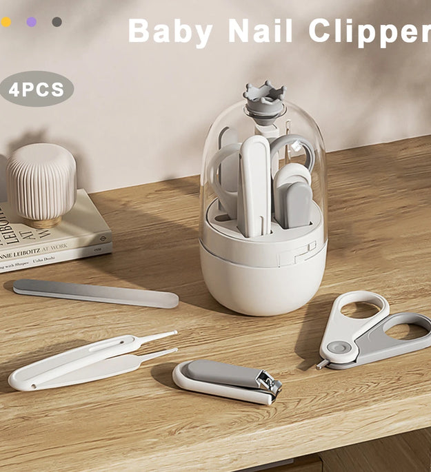 Children Manicure Kit Baby Nail Scissor Baby Nail Care Tool Set Kid Safe Portable Nail Clipper Trimmer File Tweezer with Box