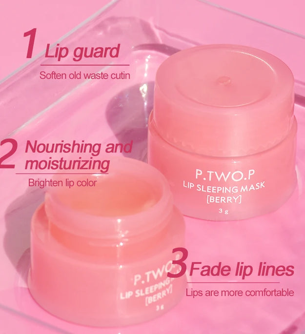 PTWOP Lip Sleep Mask Moisturizing Nourish Repair Hydrated Fade Lip Lines Anti-cracking Day And Night  Maintenance Lip Balm Care