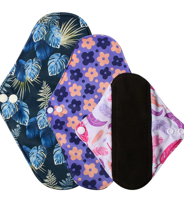 3 sizes Reusable menstrual pads for monthly sanitary pad towels Heavy absorbency women use in period Feminine Hygiene