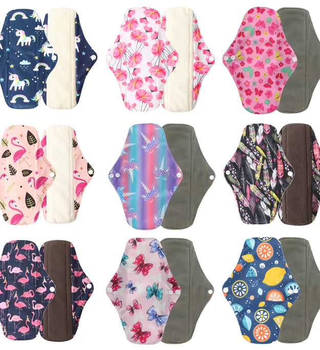 Washable Menstrual Pad Panty Liner Reusable Cloth Sanitary pad Hygienic and Soft Washable Charcoal Menstrual Dropshipping