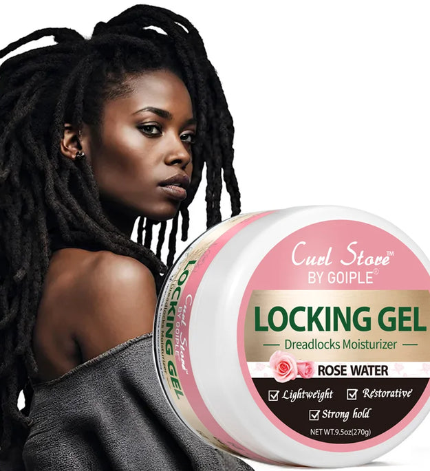 GOIPLE 9.5oz Rose Water Locking Gel Strong Hold Dreadlocks Moisturizer Anti Frizz Hair Gel Locks and Twist Braid Conditioner