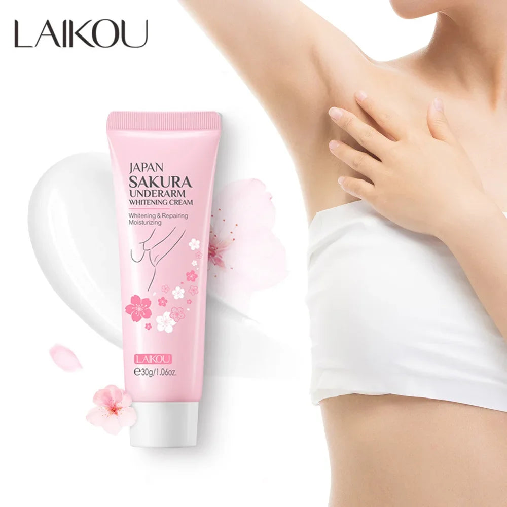 Laikou Sakura Underarm Cream Knee Buttocks Dark Skin  Improve Melanin Pigmentation Korean Skin Care Product 30g