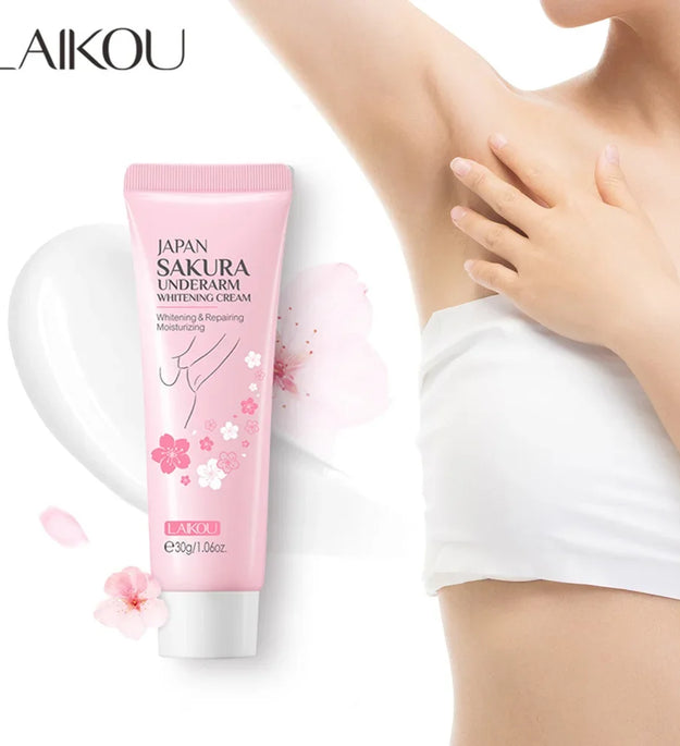 Laikou Sakura Underarm Cream Knee Buttocks Dark Skin  Improve Melanin Pigmentation Korean Skin Care Product 30g