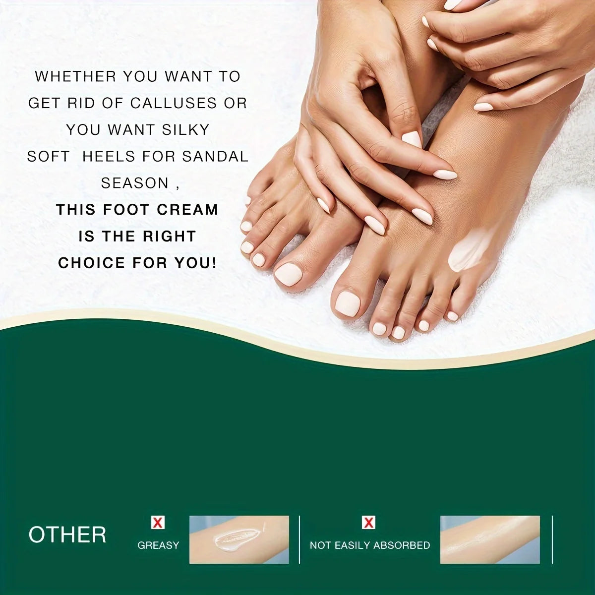 MELAO Urea Cream Salicylic Acid Foot for Dry Cracked Feet Heels Knees Hands Repair Treatment,Moisturizer Dead Skin Remover