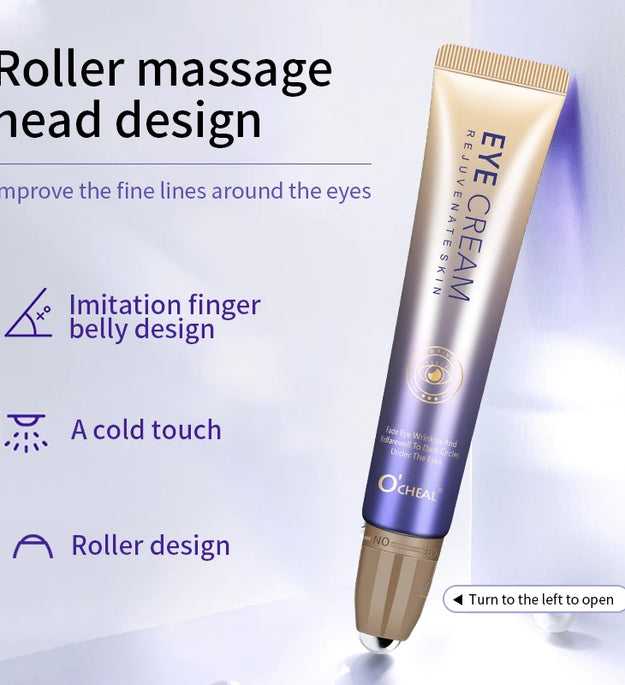 O'CHEAL Anti- Wrinkle Eye Cream With Roller Ball Quick Drying Hydrating Hyaluronic Acid Refreshing Eye Serum Fades Fine Line