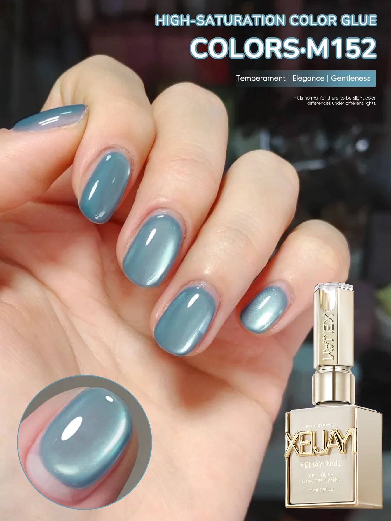 15ml Universal Silver Cat Eye Gel Polish. Glittery, Magnetic. Needs UV/LED Lamp. For Home & Salon DIY