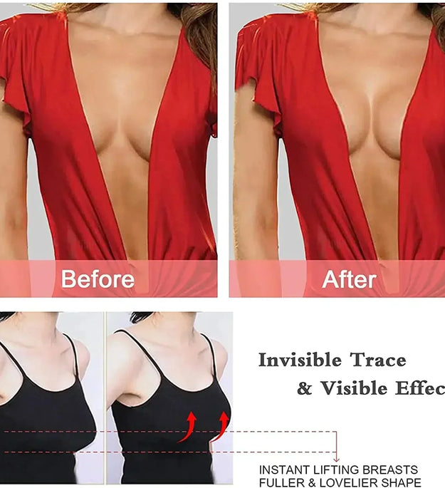 2PCS Women Lift Up Invisible Reusable Self Adhesive Silicone Breast Lift Tape Nipple Cover Chest Paste Push Up Party Dress Bras