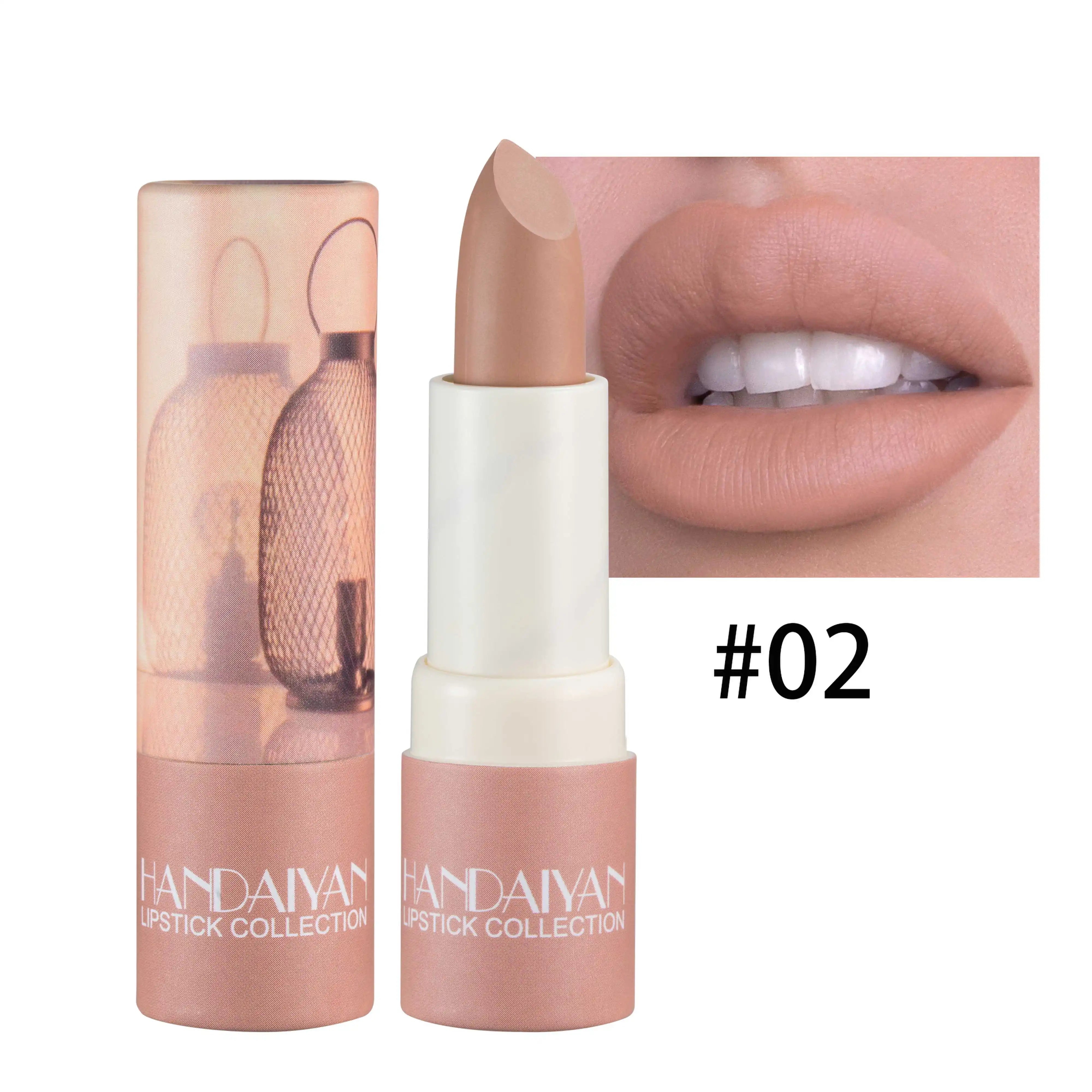 Handaiyan 8 Colors Matte Waterproof Velvet Nude Lipstick Sexy Red Brown Lip Matt Pigments Makeup Long Lasting Profissional