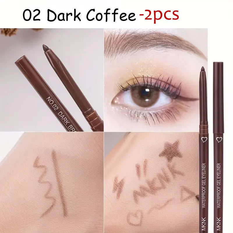 5 Colors Eyeliner Pencil Waterproof Long-lasting Blue Black Brown Easy Wearing Eyeliner Pen