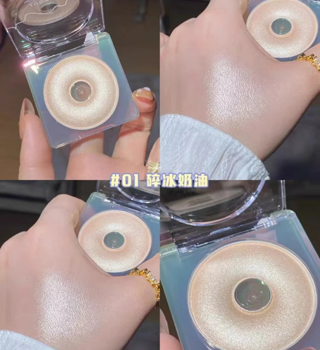 Judydoll High Gloss Cream Shimmer Glitter Fine Pearlescent Flash Highlighter Longlasting Easy to Apply  Face Brighten Makeup