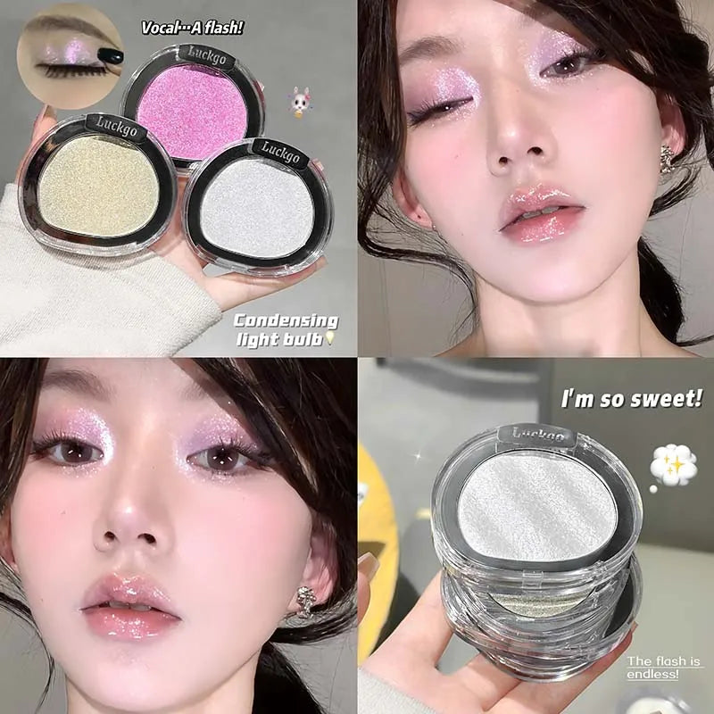 Light Perception Highlighter Powder Makeup Diamond Glitter Highlighter Palette Bright Shiny Illuminator Face Makeup Cosmetics