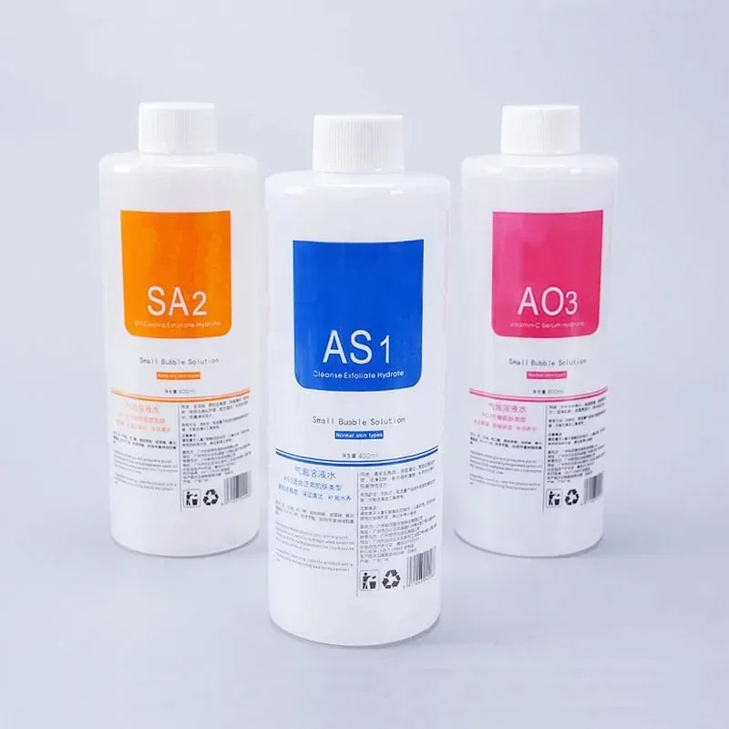 3 Bottle AS1 Hydro Aqua Peel Solution Facial Skin Care Face Serum For Hydra Dermabrasion Small Bubble Machine Skin Deep Cleaning - BlissFully