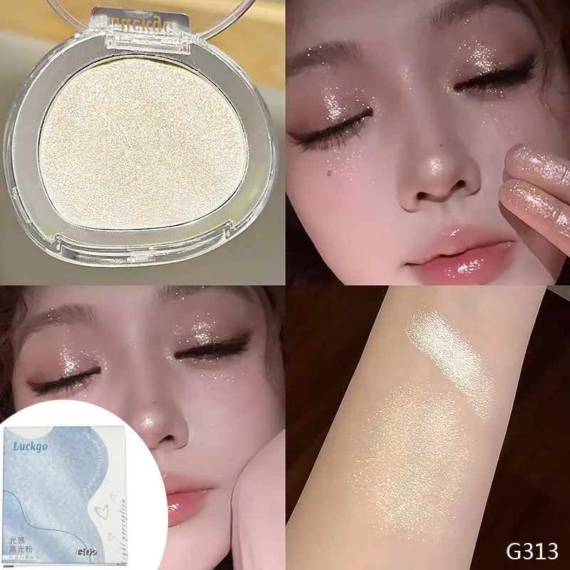 Light Perception Highlighter Powder Makeup Diamond Glitter Highlighter Palette Bright Shiny Illuminator Face Makeup Cosmetics