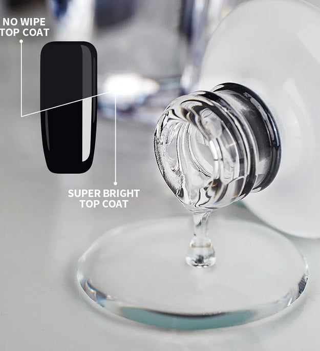 AWStorG 15ML Super Top Coat Nail Art Gel Varnish Semi Permanent Soak Off No Wipe UV Gel Varnish Shining Clear Top Coat