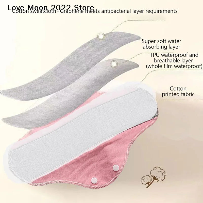 【LM】Thin Cloth Pads Soft Cotton Washable Feminine Panty Liners Sanitary Pads Napkin Daily Reusable Menstrual Hygiene Pads