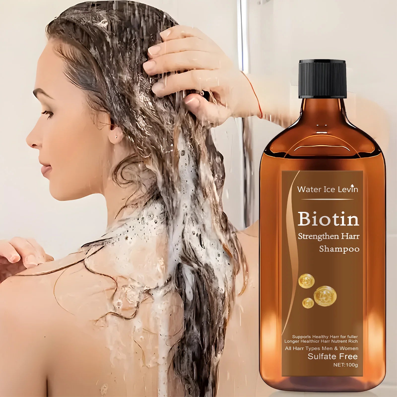Biotin hair Growth shampoo anti-hair loss treatment for men and women rapid thickening and re-oil beauty health - BlissFully