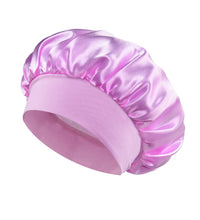 1pcs Soft Silk Satin Lined Bonnet Large Satin Hair Bonnet Household Sleep Shower Cap Hair Wrap Cover for Long Hair Salon Tool - BlissFully