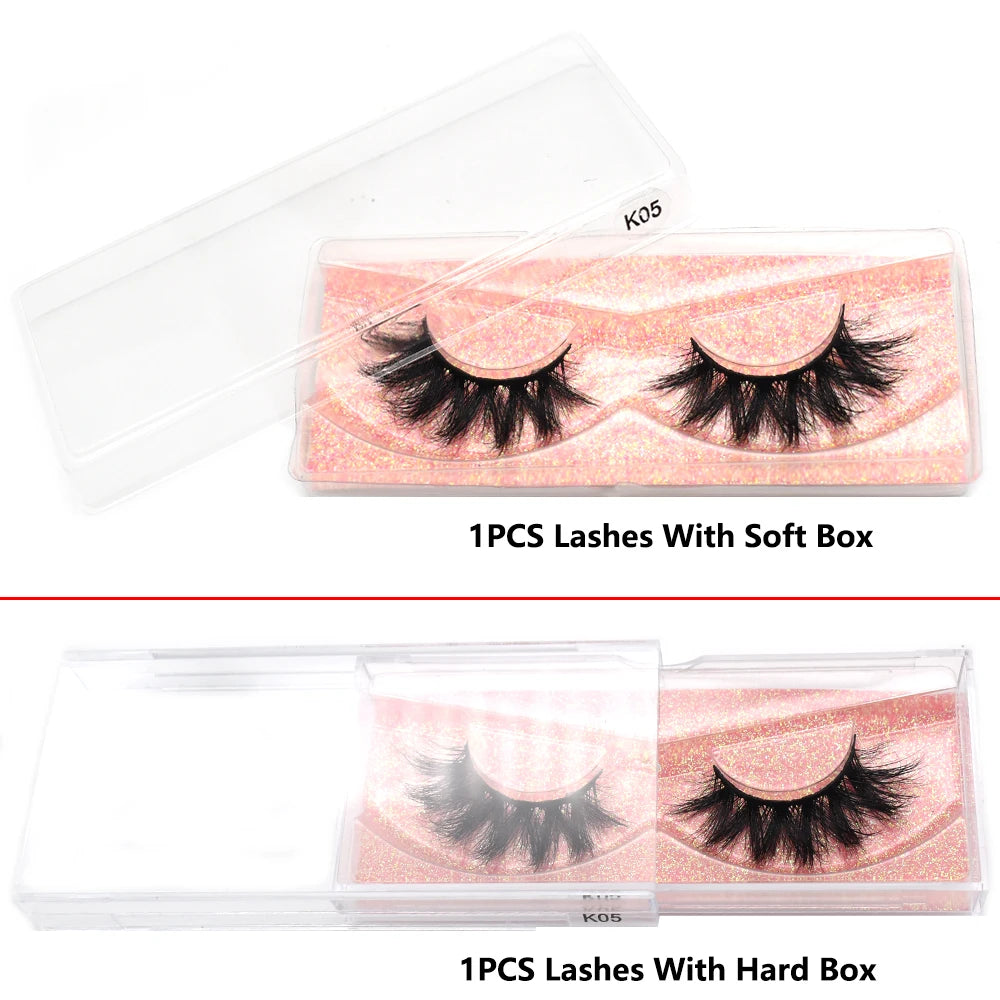 FOXESJI Mink Eye Lashes Fluffy Dramatic Wispy Cross False Eyelashes Strip Lashes Extension Natural Soft 3D Mink Eyelashes Makeup