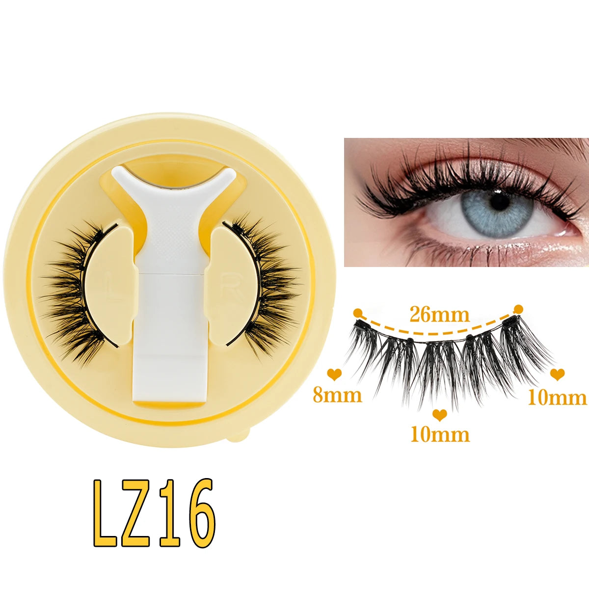 Lanjinglin Magnetic Eyelashes 1 Pair Natural Faux Mink Lashes Reusable False Eyelashes Tweezer Set Eyelash Extension Makeup Tool