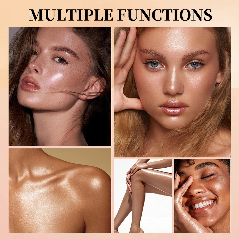 QIBEST 3 Colors 3D Face Brighten Highlighter Bar Cosmetic Face Contour Bronzer Shimmer Highlighter Stick Concealer Cream Makeup