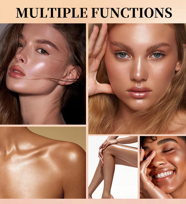 QIBEST 3 Colors 3D Face Brighten Highlighter Bar Cosmetic Face Contour Bronzer Shimmer Highlighter Stick Concealer Cream Makeup